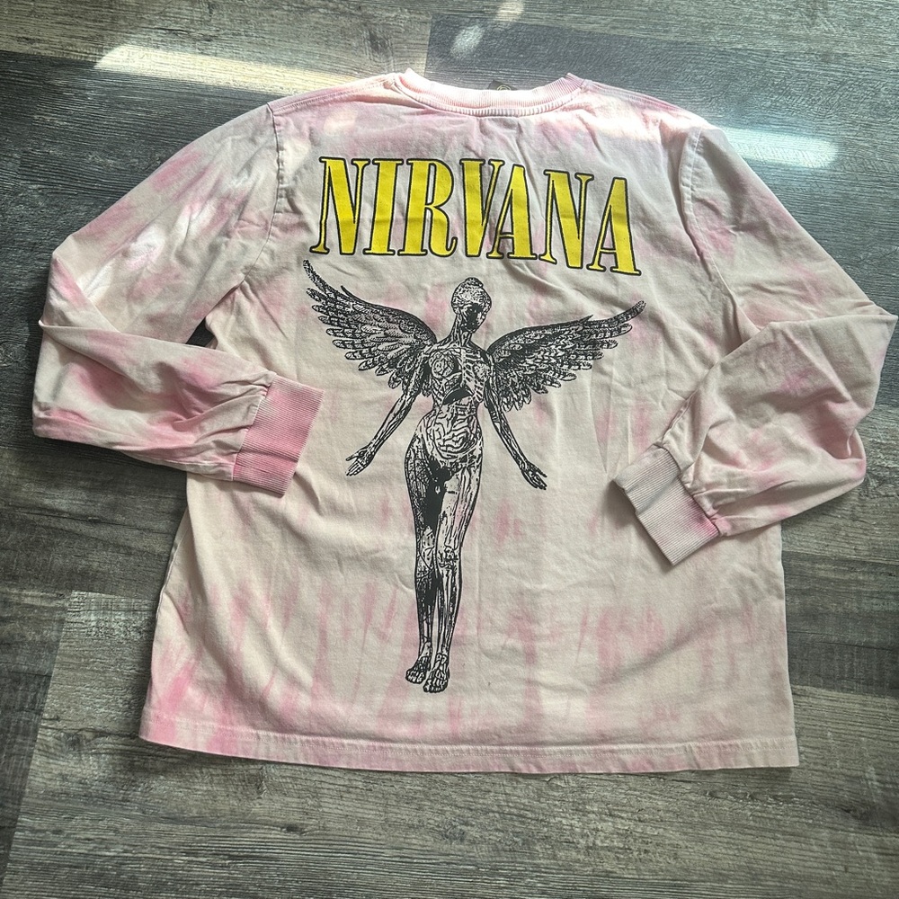Zara Nirvana tie-dye long sleeve tee size medium